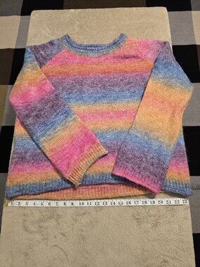Miracle U.S.A. Rainbow Ombre Gradient Knit Sweater – Size M/L
